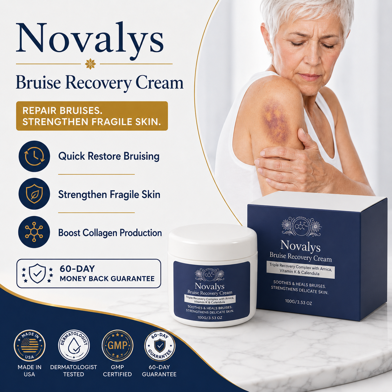 Novalys™ Bruise Repair & Skin — Strengthening Cream